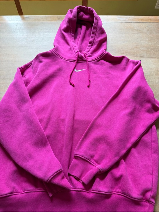 Nike Tops - Nike Men's Crewneck Hoodie in Bright Magenta with White Swoosh